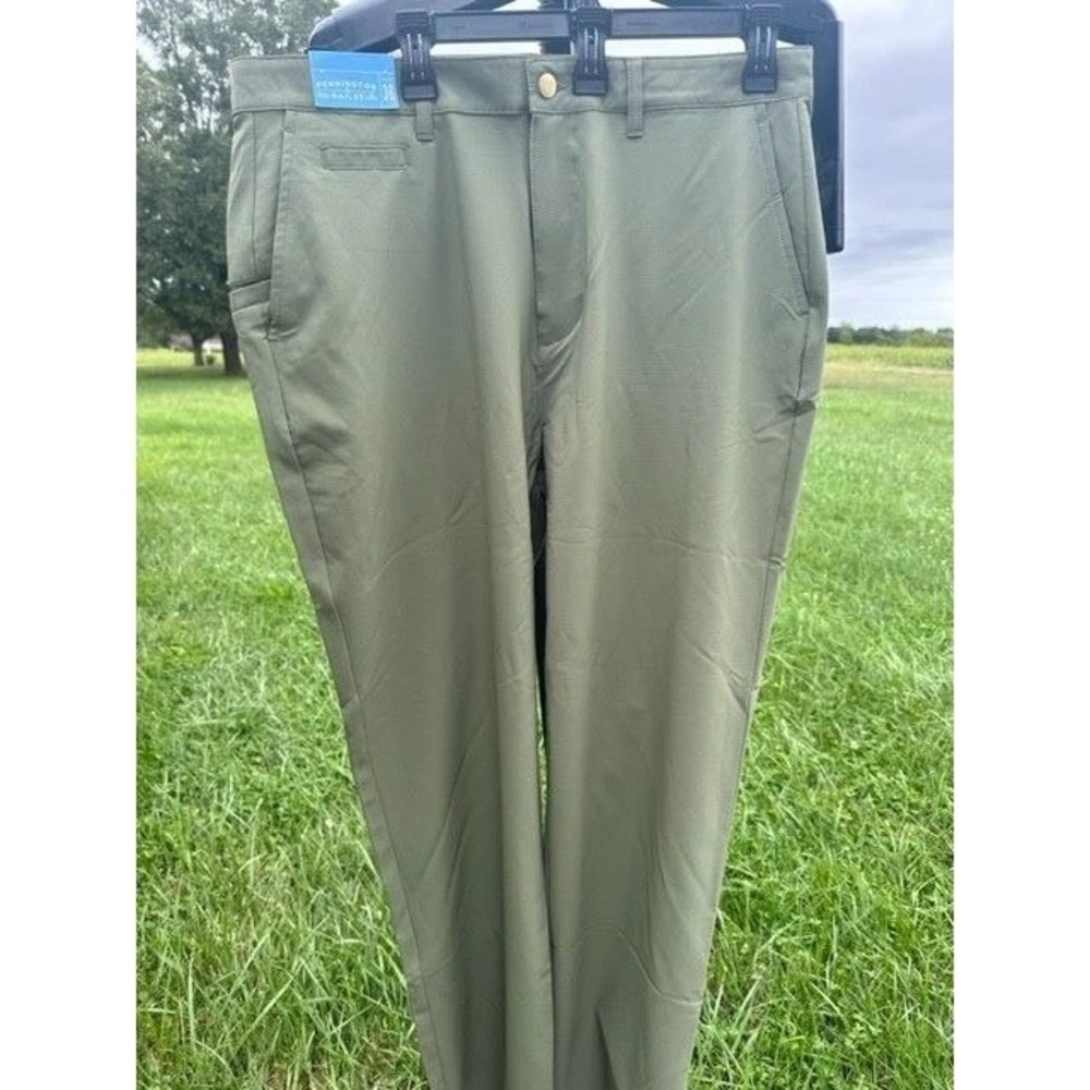 Pennington & Bailes Men Performance Golf Pants Olive‎ Green Size 36 Stretch